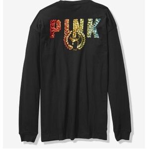 VS long sleeve sequin campus tee.